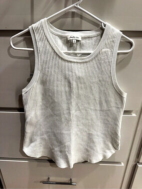 Another Love Cora Rib Tank Top White Large